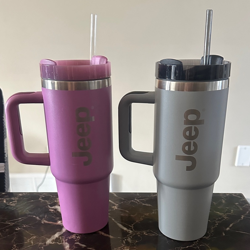 Jeep Double Tumbler Set in Pink and Light Gray
